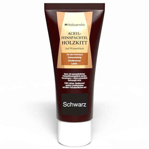 Holzando&reg; Acryl Holzkitt Feinspachtel f&uuml;r Holz, OSB und W&auml;nde Schwarz 30, 250gr Tube