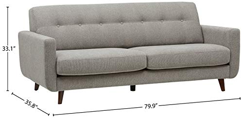 Amazon Brand – Rivet Sloane Mid-Century Modern Sofa Couch, 79.9"W, Pebble Grey #TOP2