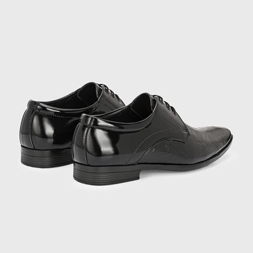 Image of Centrino Men's Formal Lace-Up Shoes | Soft & Comfortable Formal Shoe| Lace-Up, Textured Detail, Formal Business Style| Design Formal Shoes | Stylish-Looking Footwear (9362)