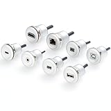 Plinkwirekb RJ45 CAT5e przedłużacz sieciowy Ethernet RJ45 montaż podtynkowy męski na żeński kabel łączący gwintowany stałe złącze grodziowe kabel krosowy do modemu routera (0,3 m)