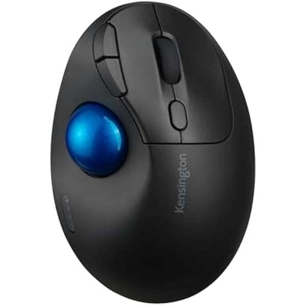 Kensington Trackball Pro Fit Ergo TB450 Bluetooth 2.4 GHz, Podwójna Łączność, do 18 Miesięcy Życia Baterii, Ergonomiczna Mysz, 34 mm, Obsługiwana Kciukiem, 50% Plastiku z Recyklingu (K72194WW)