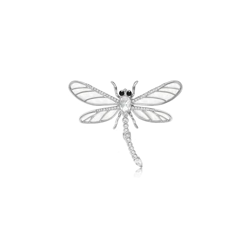 Image of Dragonfly Brooch and Pins for Women Enamel /Rhinestone Crystal Dragonfly Animals Brooches Jewelry for Mom Wife Elegant Dress Accessories Birthday Gifts