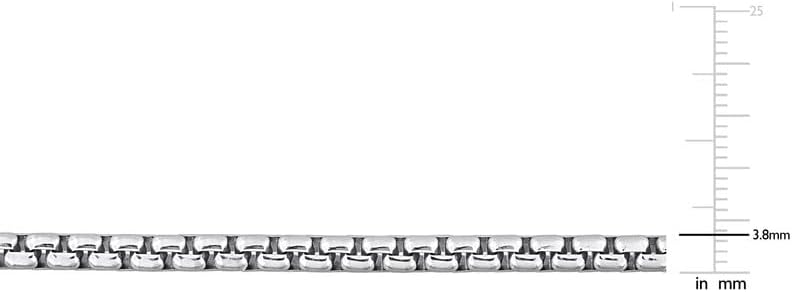Italian 925 Sterling Silver Round Box Link Chain Necklace - Unisex Adults - Available in Rhodium Plated or Yellow Gold Plated Sterling Silver - 16in to 28in - Image 4