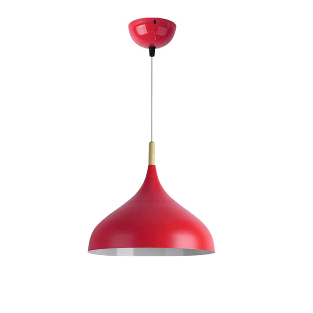 Suspension industrielle rétro rouge 42cm en aluminium pour éclairage restaurant et bar
