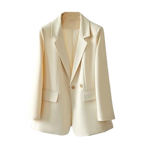 Women Solid Blazer Long Sleeve Double-Breasted Classic Casual Office Blazers Top