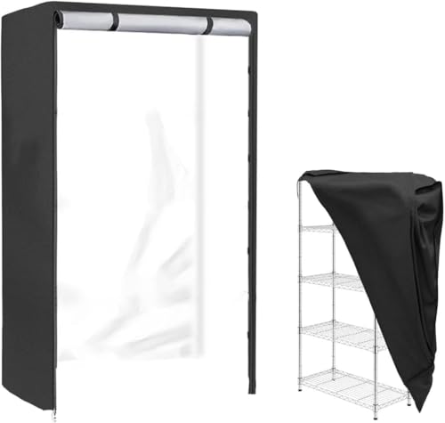 衣類ラックカバー、防水カバー、屋外収納ラック、スチールフレームカバー、182x45x91cm、倉庫棚、ダストカバー、棚ダストカバー、装飾ラック、ダストカバー、頑丈な収納棚カバー、ガレージ収納ラック。