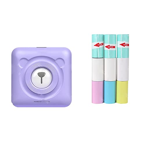 Image of Portable Printer Mini Wireless Thermal Photo Printers DIY Sticker Label Maker Self-Adhesive Paper Rolls(203dpi 9color Rolls)