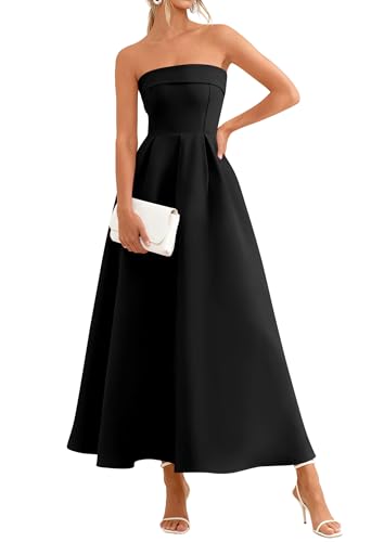 PRETTYGARDEN Cocktail Dresses for Women 2026 Summer Formal Elegant Tube Top Strapless Spring Wedding Guest Party Midi Dress - Image 4
