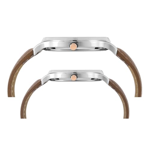 TIMEX Classics Analog Watch for Unisex with Grey Round Dial & Tan Leather Strap Band Water Resistant Unisex Wrist Watches - TW00PR300