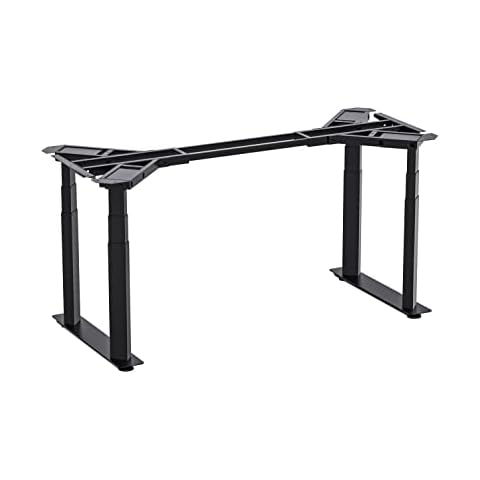 VWINDESK VJ401 Four Legs(Columns) Electric Height Adjustable Standing Desk Frame Only W/Four Motors, Ergonomic Sit Stand Up Height Adjustable Steel Base with Digital Memory Keypad (Black) Cover