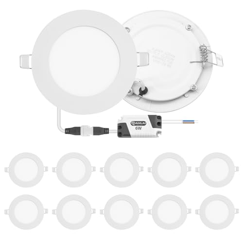 Listado de Plafones para focos , listamos los 10 mejores. 43 TIANLAI S26W06A Lampara de Techo Led, 6W Lámpara Empotrable Techo, Paquete 10, 12cm, 6500K