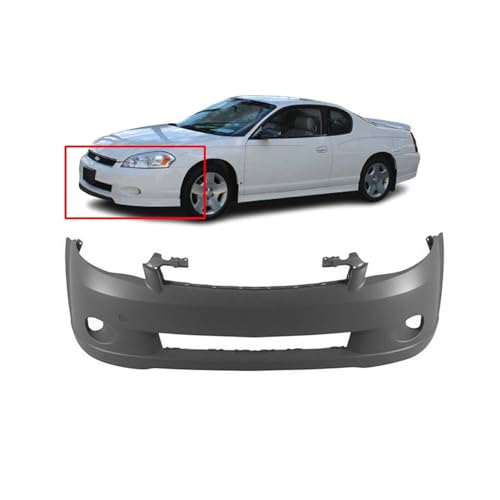 Image of FitParts Compatible with Chevrolet Monte Carlo 2006-2007 Front Bumper Cover | Primed, With Fog Light Holes, Coupe, Plastic, Ready to Paint, OEM 89025784, GM1000765