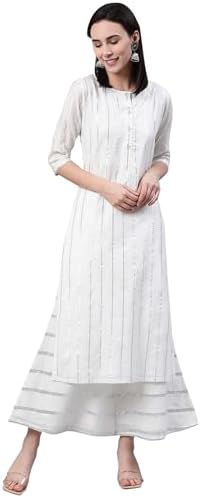 Libas Womens Woven Design Cotton Straight Kurta for Women