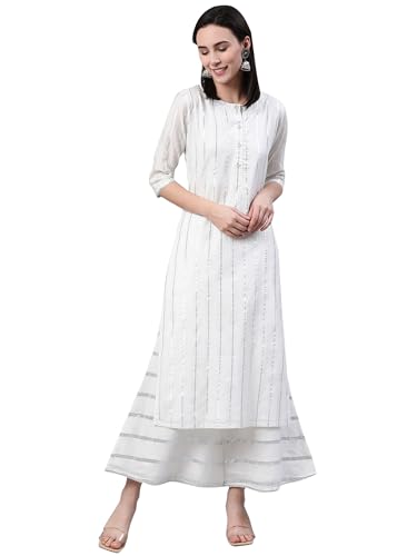 Libas Womens Woven Design Cotton Straight Kurta for Women