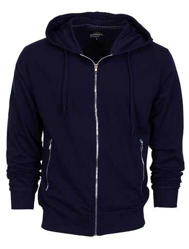 Gioberti Men's Full Zip Up Hoodie with Metal Zipper Pockets