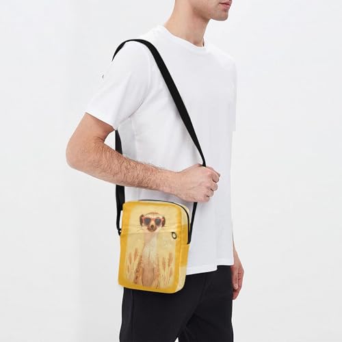 Yellow Simple Animal crossbody messenger bag shoulder bag crossbody Womens Crossbody Purses Adjustable Strap for School Travel 7