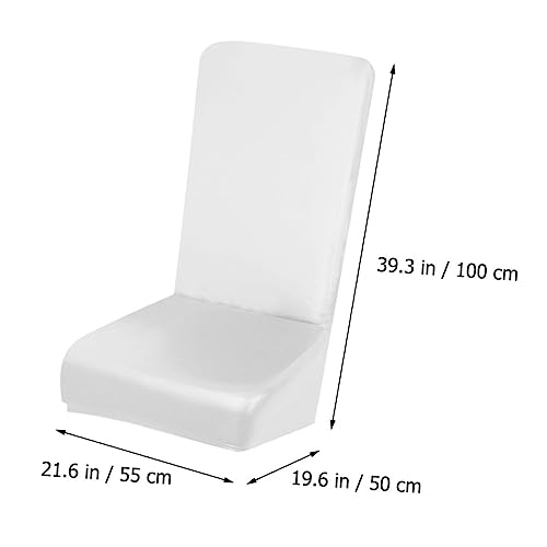 Housses de chaise élastiques en PU blanc imperméables antitaches salle à manger lot de 4 - 3