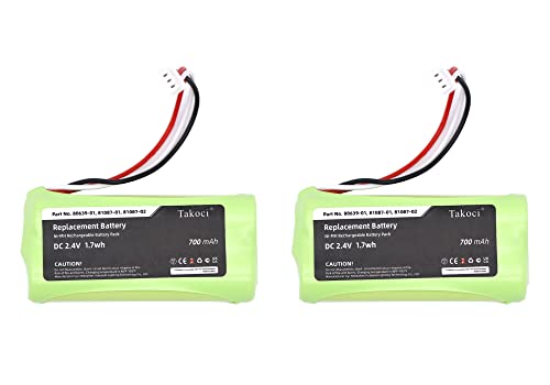 Gikysuiz 2 Pack Replacement Battery for Plantronics CT14 Cordless DECT Headset Telephone,fits Part Number 80639-01 81087-01 81087-02 2.4V 700mAh