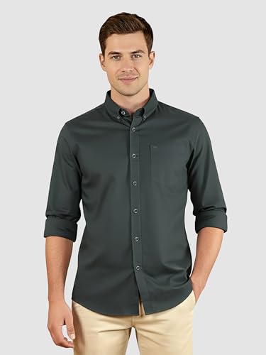 Image of Beyoung Oxford Cotton Shirt for Men | Premium Oxford Fabric | Regular Fit | Button-Down Collar