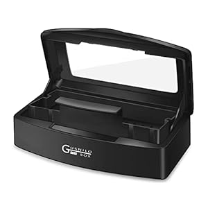 Gusnilo Nail Tools Plastic Storage Box，Professional Plastic Tray， Removable Tray，Clean nails，Hair，Salon and Spa Equipment (black)