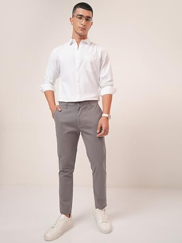 Image of Highlander Men's Slim Fit Shirts | Solid | Long Sleeves | Spread Collar | Formal Shirts | Men Shirts White