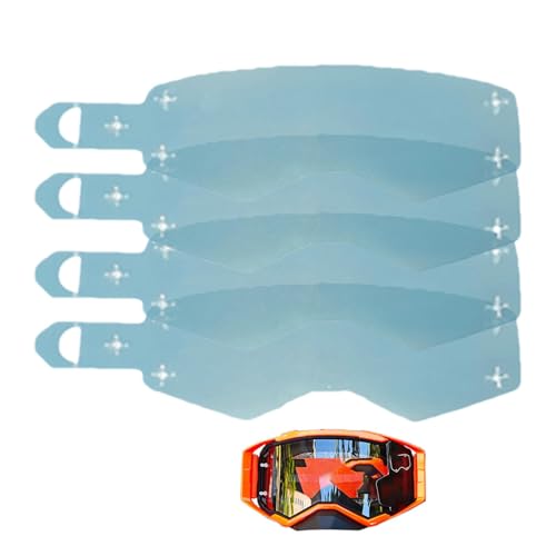 Eventerde Película de gafas de motocicletas, película de vidrio en montura para motocicleta - 4x Pantalla de protección de gafas de moto transparente LEN - Accesorio para montar en motocicleta de