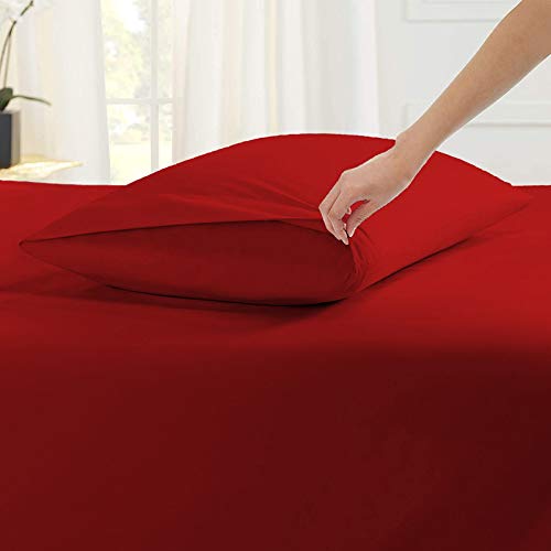 Image of YRM Bedding's Burgundy 600-TC Oraganic Cotton 2 Piece Pillow Covers (17 inchx27 inch)