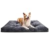 Dog Crate Bed Washable Dog Beds for Large Dogs Deluxe Thick Flannel Fluffy Comfy Kennel Pad Anti-Slip & Anti-Scratch Pet Sleeping Mat, 35 x 23 Inch, Gray