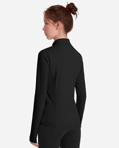 JOCMIC Girls Zip Up Jacket Horse Riding Shirts Kids Athletic Yoga Jackets Fall Winter Coats3