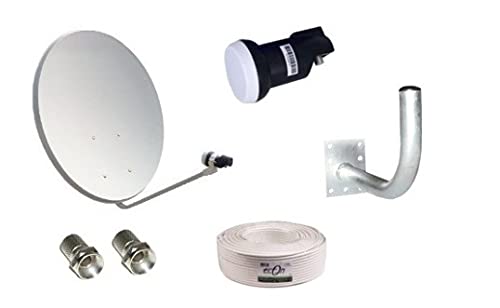 Kit Antena Parabólica GI 60 cm + LNB + Soporte + 20m Cable coaxial