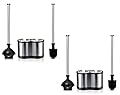 ToiletTree Products Modern Deluxe Freestanding Toilet Brush and Plunger Combo - 5.5" x 9.5" x 18.5" (2 Pack)
