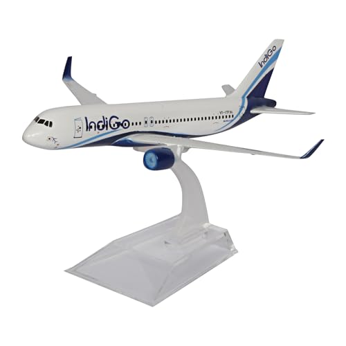 Image of ARTVARKO Aeroplane Indigo Airways Airlines Scale Model Die Cast Metal Aircraft Highly Detailed Replica Gift For Aviation Enthusiasts 16 Cm, For Kid