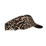 Leopard Cheetah Print African Animal Hunting Sports Sun Visor Hats Adjustable Men Women Lightweight Packable Cooling Empty Top Visor Hat for Running, Tennis, Golf