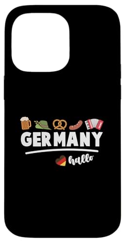 ドイツ 国旗 ビール プレッツェル ソーセージ ハート Germany スマホケース iPhone 14 Pro Max 用