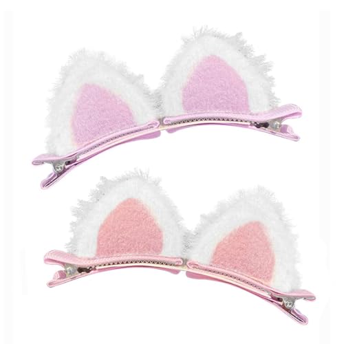 DLPRK 2 Pares De Horquillas Infantiles Animales Para Niños Diadema Con Orejas De Diadema Infantil Diadema De Felpa Horquilla Con Orejas De Gato Accesorios Para El Cabello Para