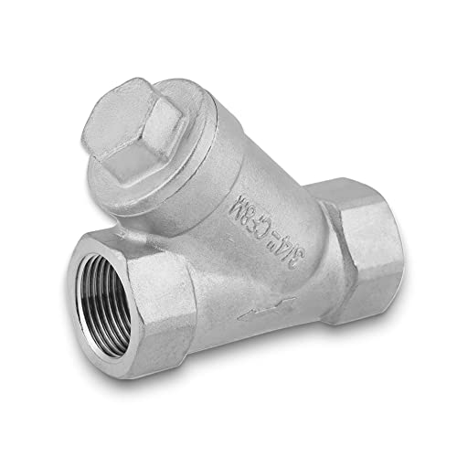 Image of Y Type Strainer Pump Filter,Y Filter Strainer 3 /4 inch DN20 PT Thread Stainless Steel Y Type Strainer Pump Filter for Water Oil Gas
