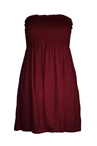 T-shirt fille rouge bordeaux en maille douce et col rond confortable