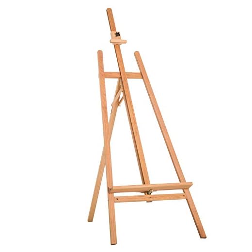 HOMCOM Caballete de Pintura Caballete de Madera Haya de Dibujo Estudio Altura Ajustable Trípode 65x44x174-230 cm