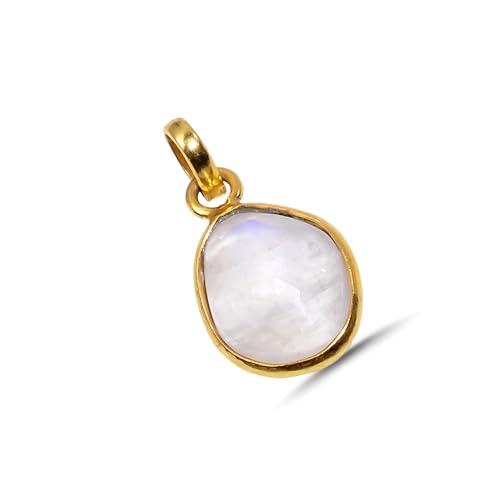Pendentif pierre de lune naturelle collier femme argent 925