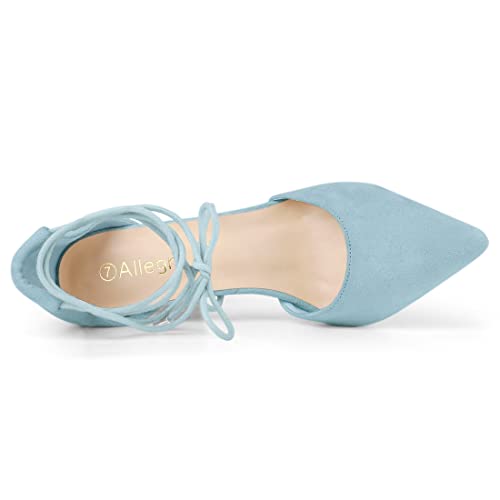 Image of Allegra K Women's Pointed Toe Chunky Heels Lace Up Sandals Pumps