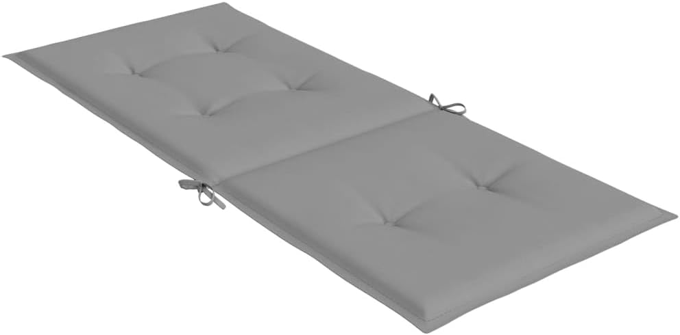 vidaXL Outdoor Garden 6-Pcs High Back Chair Cushions - Polyester, Gray - Water-Resistant, Non-Slip for Patio/Office/Home