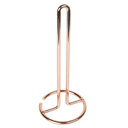Creative Home Heavy Duty Metal Paper Towel Holder Kitchen Towel Stand For Kitchen Countertop Dining Table, 4.5" Diam. X 11.8" H, Copper Plated #TOP2