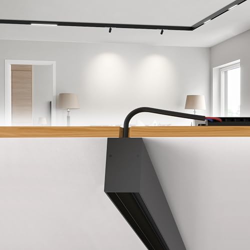 La mejor comparación de Sistemas de iluminación en rieles, barras y cables , tabla con los diez mejores. 44 SCON Carril con 4 Cables para Sistemas de Riel Magnético en Superficie, Pista Lineal Moderna, Aluminio Antioxidante, para Sistemas Iluminación LED Interior(Negro/100cm)