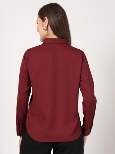 Image of Style Quotient Women Solid White Polymoss Regular Formal Shirt