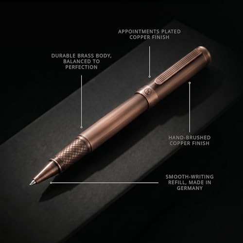 Image of Scriveiner Copper Rollerball Pen - Stunning Luxury Pen, Schmidt Ink Refill, Best Roller Ball Gift Set for Men & Women, Professional, Executive Office, Nice Pens