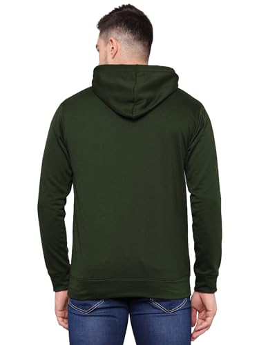Image of TQH Men's Cotton Blend Fleece Solid Hooded Neck Sweatshirt
