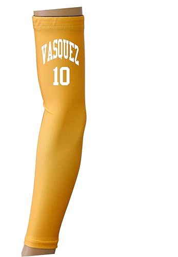 Solid Yellow Compression Sports Arm Sleeve - Custom Jersey Name & Number