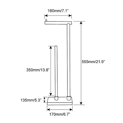 Gerzwy Sus 304 Stainless Steel Toilet Paper Holder Free Standing With Reserve, Rustproof Pedestal Lavatory Tissue Roll Holder Floor Stand Storage Brushed Gold Finish Dzy003-Bz #TOP5