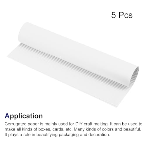 QUARKZMAN Wellpappe Blätter 5 Stück 35cm x 25cm x 1,2mm Weiße Pappe Für DIY Bastelprojekte