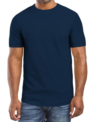 Men's Lightweight Short Sleeve Pullover - Casual Knit Thin Crew Neck Sweater, Perfect Basic Top for Fall